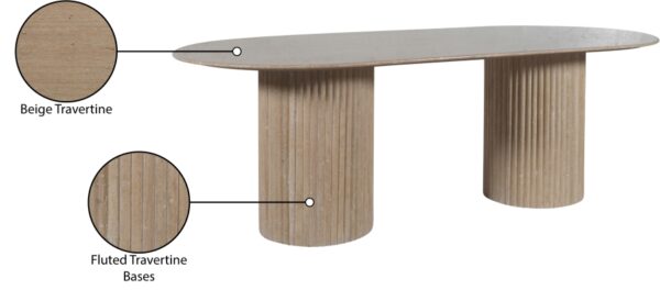 Messina 87" Travertine Dining Table