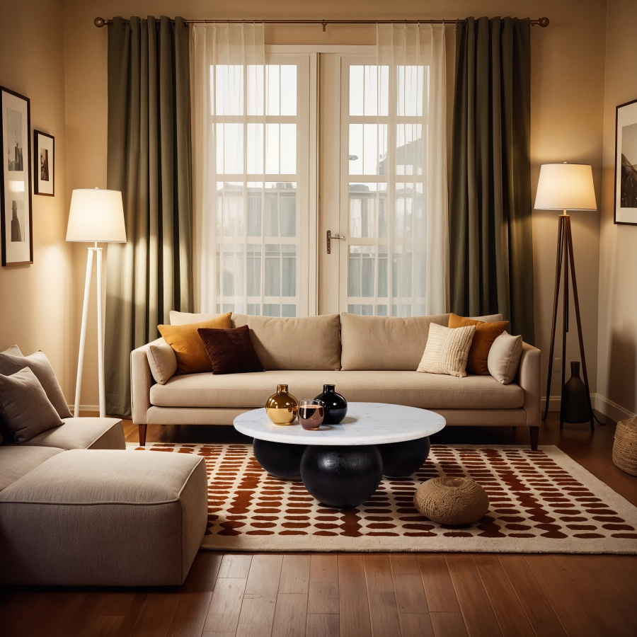 Treviso Marble Top And Mango Wood Base Coffee Table