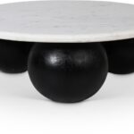 Treviso Marble Top And Mango Wood Base Coffee Table