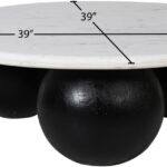 Treviso Marble Top And Mango Wood Base Coffee Table