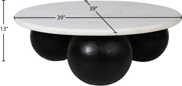 Treviso Marble Top And Mango Wood Base Coffee Table