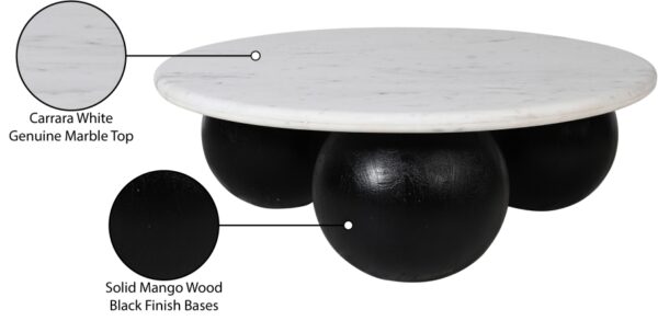 Treviso Marble Top And Mango Wood Base Coffee Table