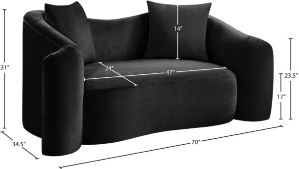Destin 70" Velvet Upholstered Upholstered Loveseat
