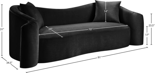 Destin 91" Velvet Upholstered Upholstered Sofa