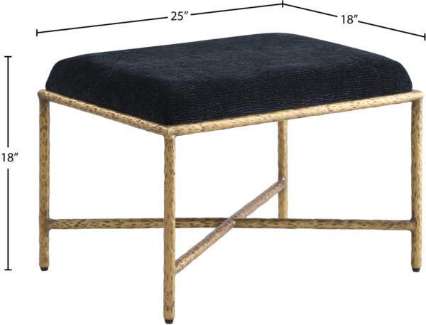 Valley Chenille Fabric Upholstered Bench