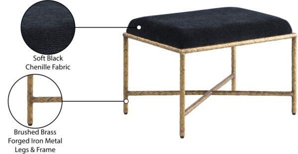 Valley Chenille Fabric Upholstered Bench