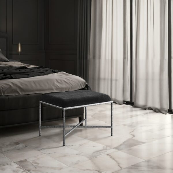Valley Chenille Fabric Upholstered Bench