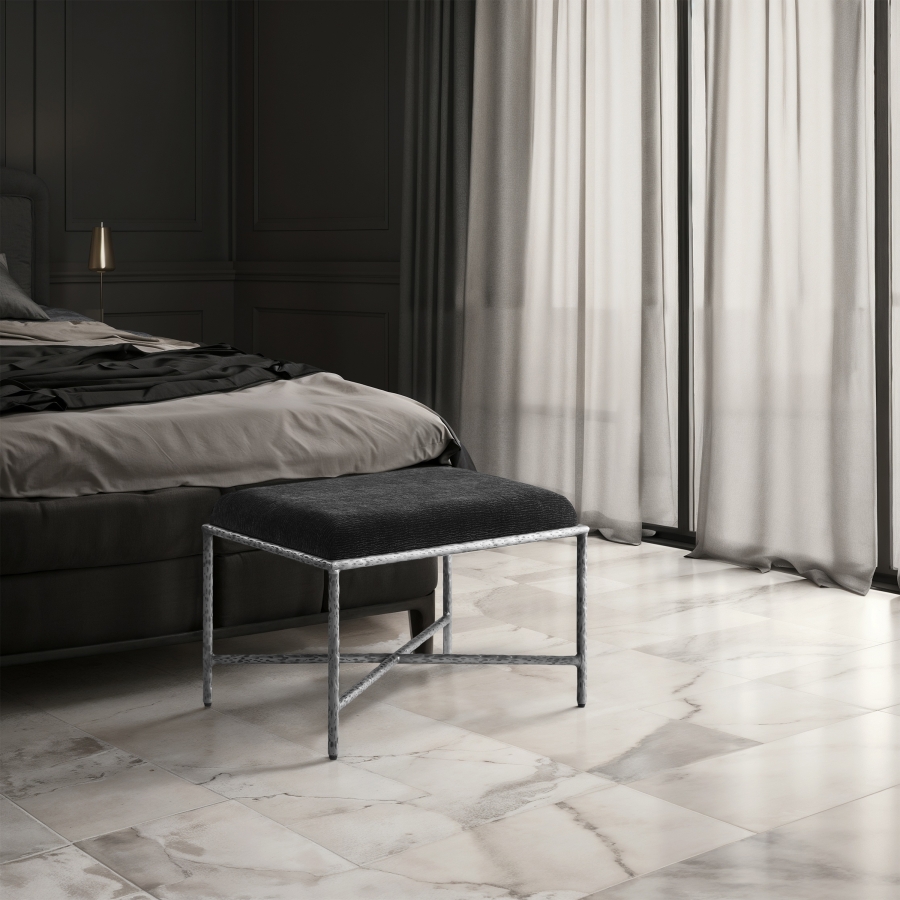Valley Chenille Fabric Upholstered Bench