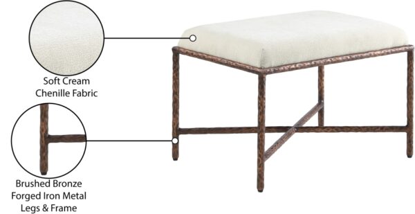 Valley Chenille Fabric Upholstered Bench