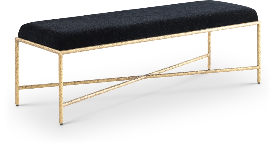 Valley Chenille Fabric Upholstered Bench