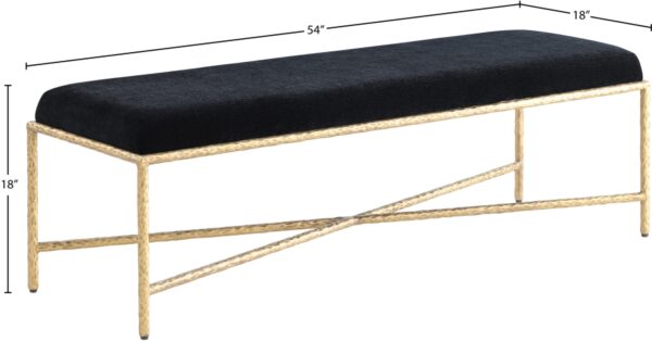 Valley Chenille Fabric Upholstered Bench