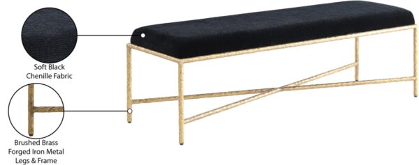 Valley Chenille Fabric Upholstered Bench