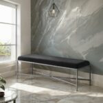 Valley Chenille Fabric Upholstered Bench