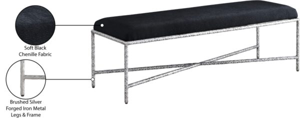 Valley Chenille Fabric Upholstered Bench