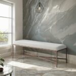 Valley Chenille Fabric Upholstered Bench