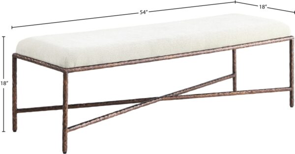 Valley Chenille Fabric Upholstered Bench