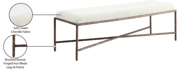 Valley Chenille Fabric Upholstered Bench