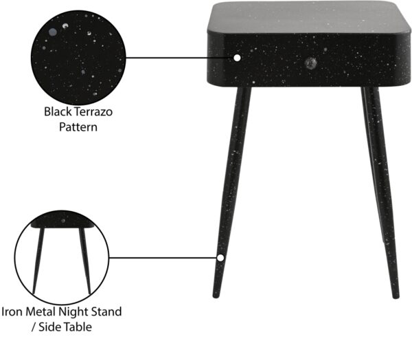 Rylan Terrazzo Pattern Iron Nightstand