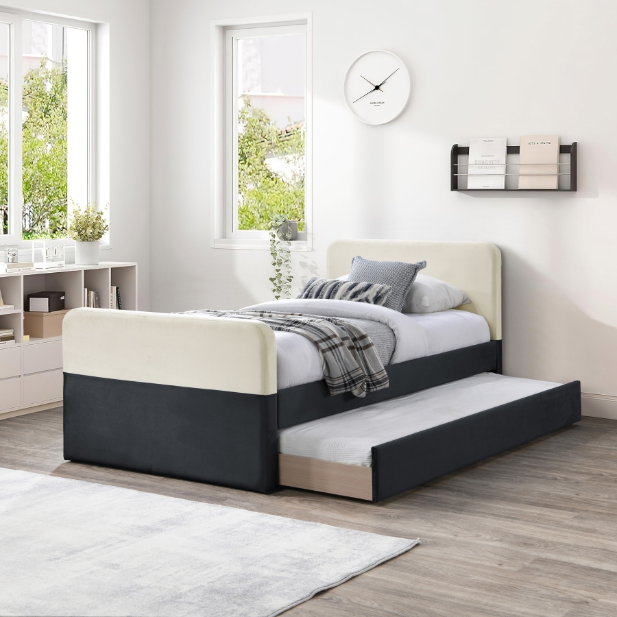 Ivy Velvet Upholstered Twin Bed