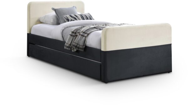 Ivy Velvet Upholstered Twin Bed