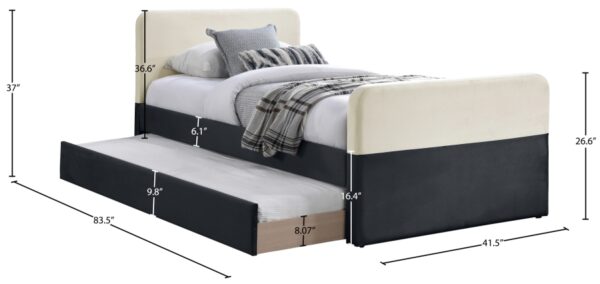 Ivy Velvet Upholstered Twin Bed