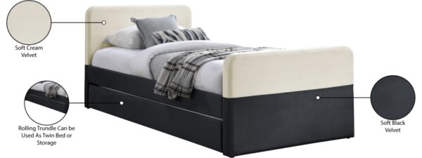 Ivy Velvet Upholstered Twin Bed