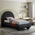 Madrid Velvet Upholstered Twin Bed