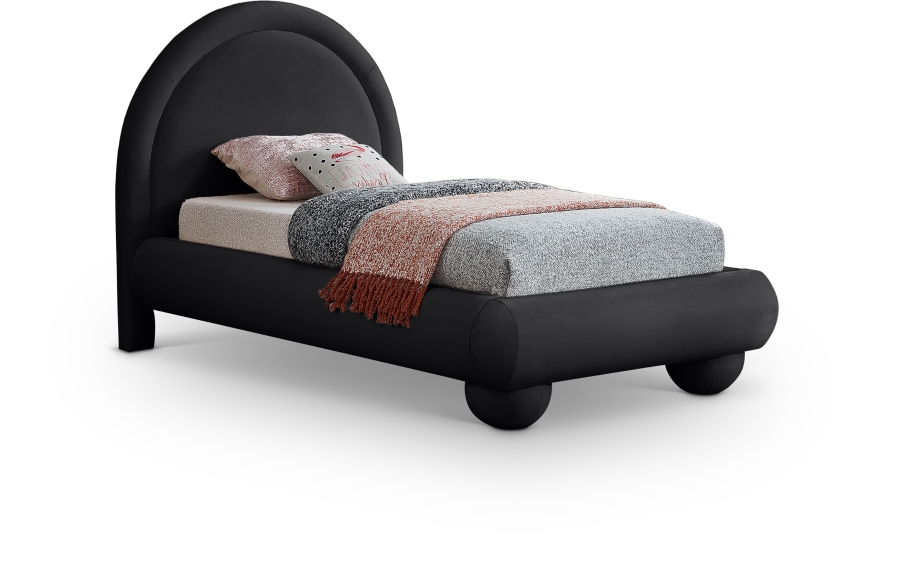 Madrid Velvet Upholstered Twin Bed