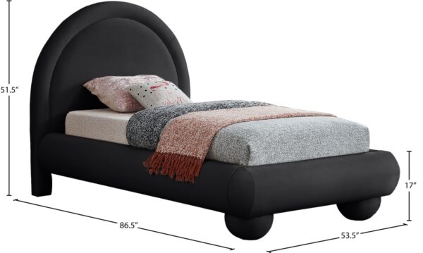Madrid Velvet Upholstered Twin Bed