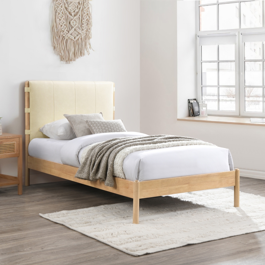 Asher Vegan Leather Upholstered Twin Bed