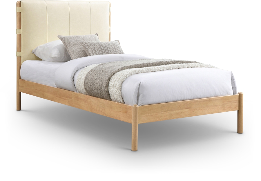 Asher Vegan Leather Upholstered Twin Bed