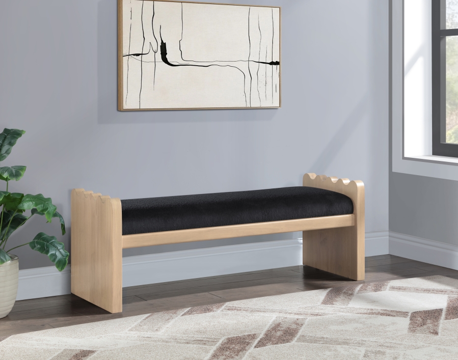 Sonia Velour Fur Fabric Upholstered Bench