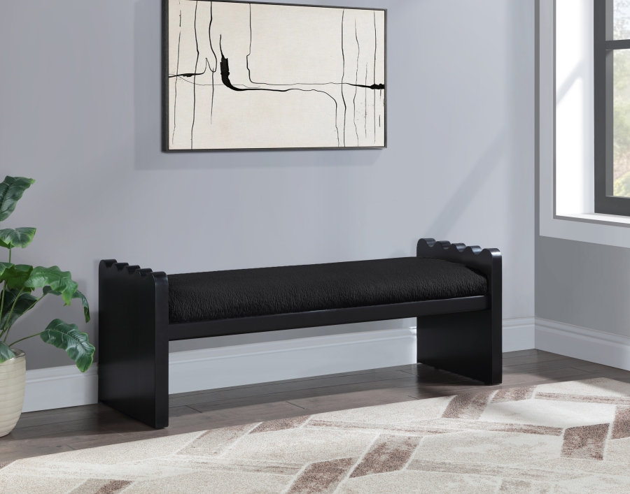 Sonia Velour Fur Fabric Upholstered Bench