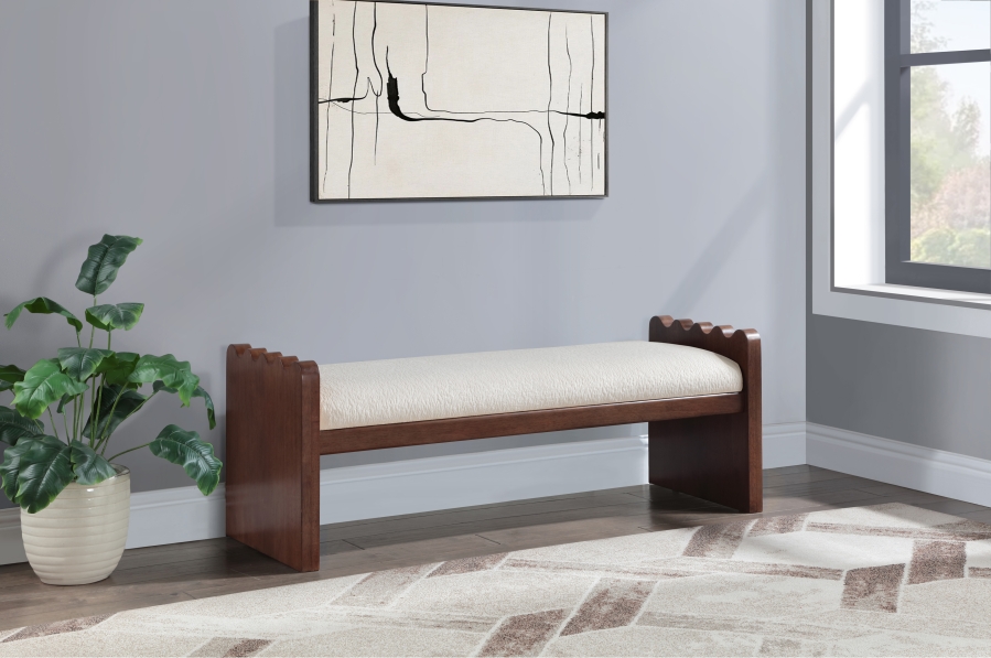 Sonia Velour Fur Fabric Upholstered Bench