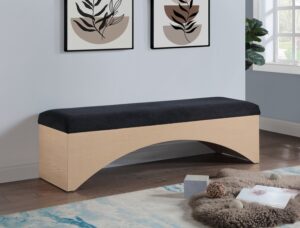 Lawson Velour Fur Fabric Upholstered Bench