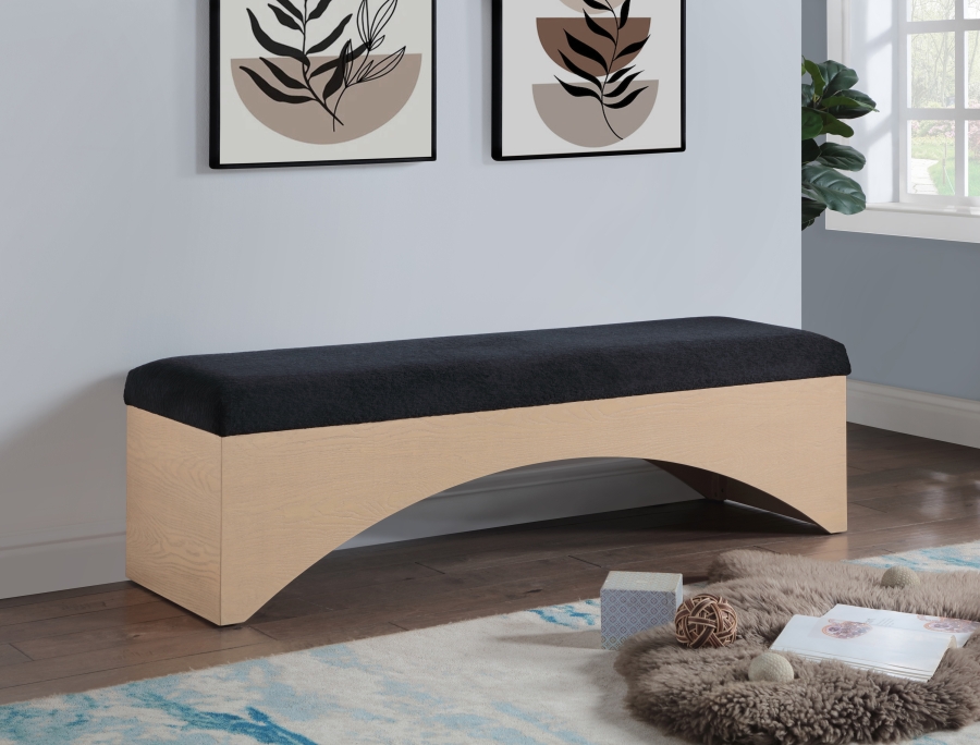 Lawson Velour Fur Fabric Upholstered Bench