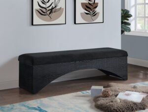 Lawson Velour Fur Fabric Upholstered Bench