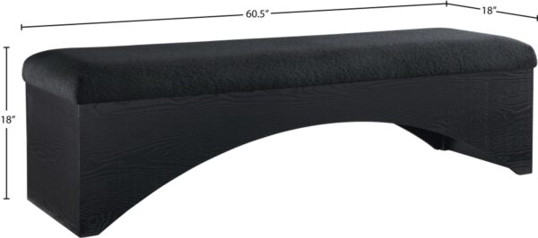 Lawson Velour Fur Fabric Upholstered Bench
