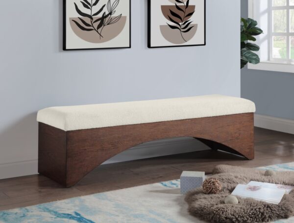 Lawson Velour Fur Fabric Upholstered Bench