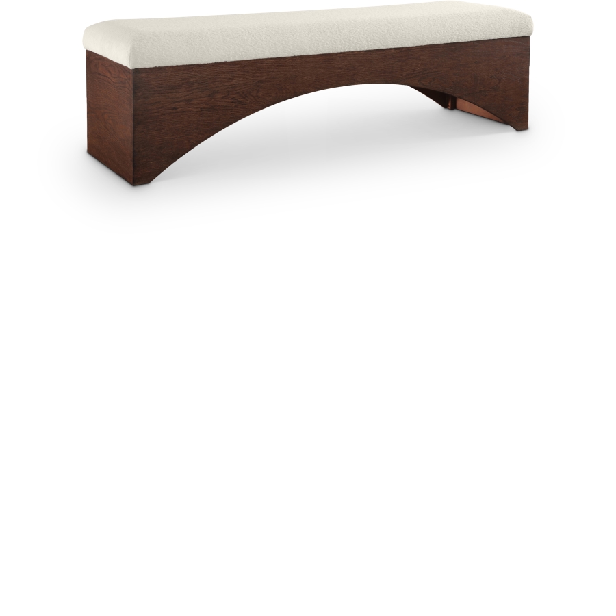 Lawson Velour Fur Fabric Upholstered Bench