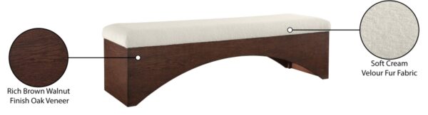 Lawson Velour Fur Fabric Upholstered Bench
