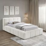 Carlin Chenille Fabric Upholstered Twin Bed