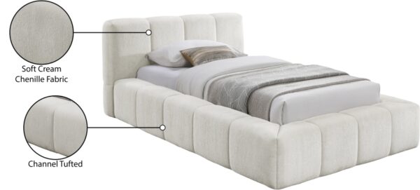 Carlin Chenille Fabric Upholstered Twin Bed