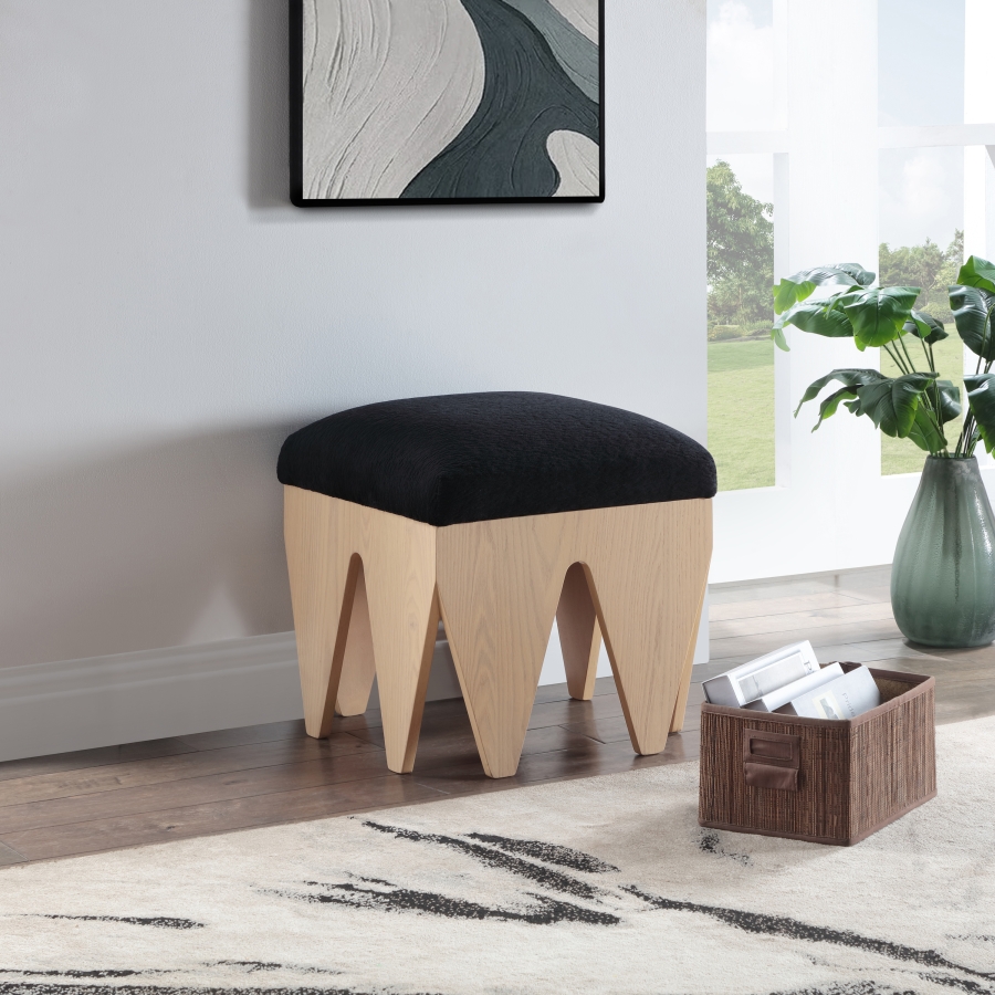 Altair Velour Fur Fabric Upholstered Bench