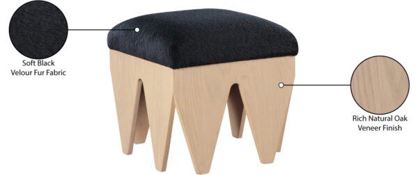 Altair Velour Fur Fabric Upholstered Bench