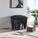 Altair Velour Fur Fabric Upholstered Bench
