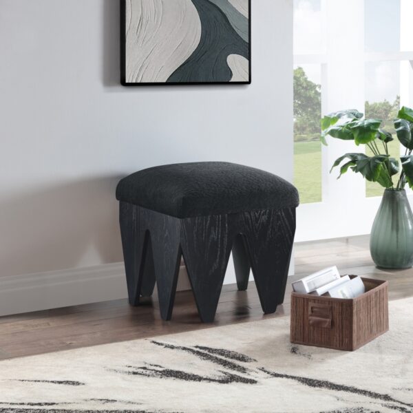 Altair Velour Fur Fabric Upholstered Bench