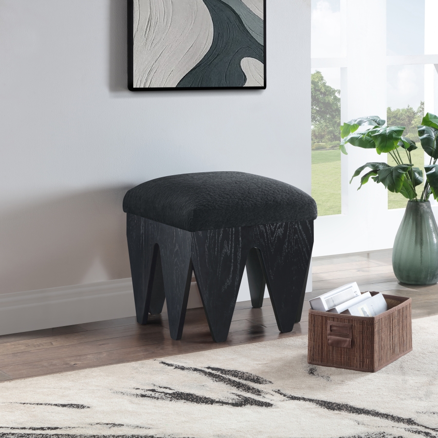 Altair Velour Fur Fabric Upholstered Bench