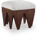 Altair Velour Fur Fabric Upholstered Bench