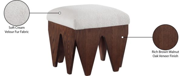 Altair Velour Fur Fabric Upholstered Bench